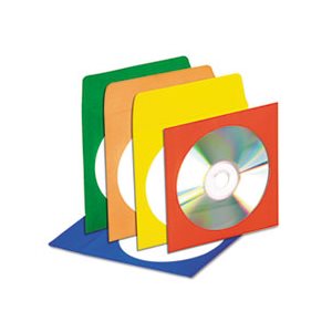 ENVELOPES, CD / DVD, w /  Clear Window, Assorted Colors, 50 / Pack