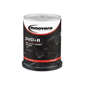 DVD+R Discs, 4.7GB, 16x, Spindle, Silver, 100 / Pack