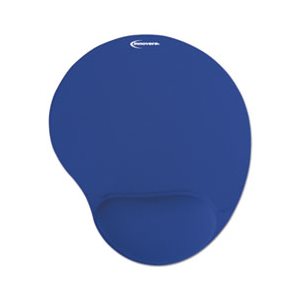 Mouse Pad, w / Gel Wrist Pad, Nonskid Base, 10.375" x 8.875", Blue