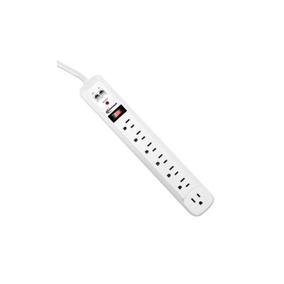 Surge Protector, 7 Outlets, 4' Cord, 1080 Joules, White