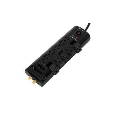 Surge Protector, 10 Outlets, 6' Cord, 2880 Joules, Black