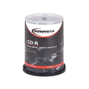 CD-R Discs, 700MB / 80min, 52x, Spindle, Silver, 100 / Pack