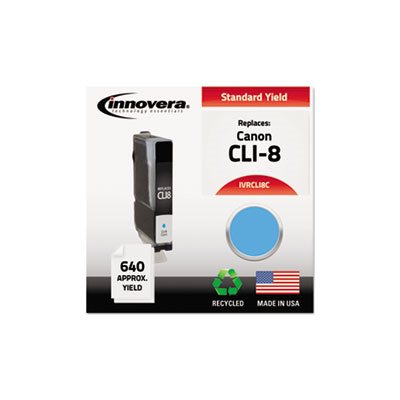 CARTRIDGE, Remanufactured 0621B002 (CLI-8) Ink, Cyan