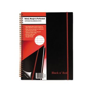 NOTEBOOK, Twin Wire, Poly Cover, Legal Rule, 11" x 8.5", 70 Sheets