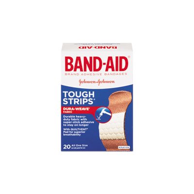 BANDAGES, BAND-AID, Flexible Fabric, Adhesive, Tough Strip, 1" x 3.25", 20 / Box