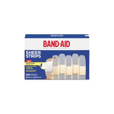 BANDAGES, BAND-AID, Sheer, Adhesive, .75" x 3", 100 / Box