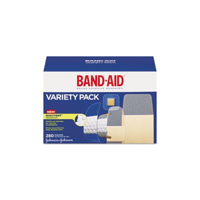 BANDAGES, BAND-AID, Sheer / Wet, Adhesive, Assorted Sizes, 280 / Box