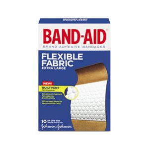 BANDAGES, BAND-AID, Flexible Fabric, Extra Large, Adhesive, 1.25" x 4", 10 / Box