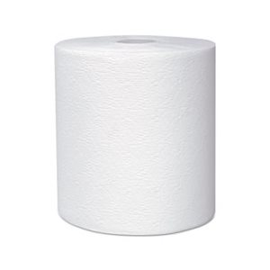 TOWELS, Hard Roll, 8" x 600', 1.75" Core dia, White, 6 Rolls / Carton