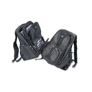 BACKPACK, LAPTOP, Contour, Nylon, 15.75" x 9" x 19.5", Black