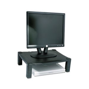 MONITOR STAND, Single Level, Height-Adjustable, 17" x 13.25" x 3" to 6.5", Black