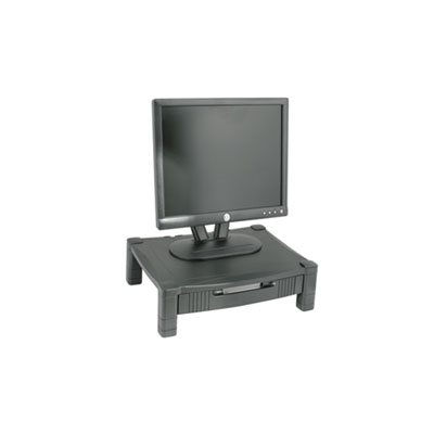 MONITOR STAND, Height-Adjustable, w /  Drawer, 17" x 13.25" x 3" to 6.5", Black