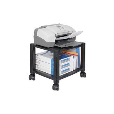 PRINTER STAND, Mobile, Two-Shelf, 17"w x 13.25"d x 14.125"h, Black