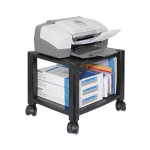 PRINTER STAND, Mobile, Two-Shelf, 17"w x 13.25"d x 14.125"h, Black