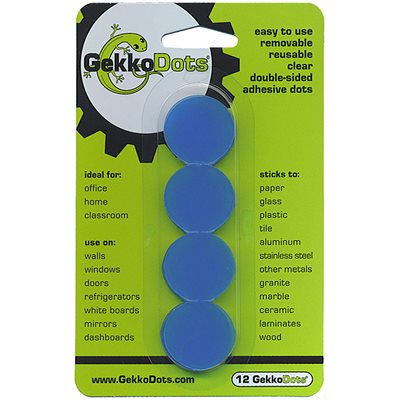 GEKKODOT, BLISTER CARD, 12 DOTS, REUSABLE, ADHESIVE