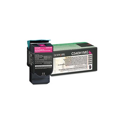 CARTRIDGE, TONER, LEXMARK, C540H1MG, High-Yield, 2000 Page-Yield, Magenta