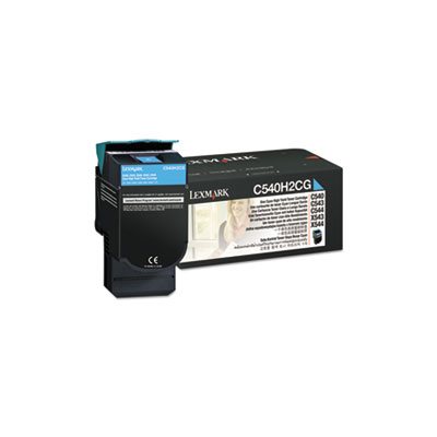 CARTRIDGE, TONER, LEXMARK, C540H2CG, High-Yield, 2000 Page-Yield, Cyan