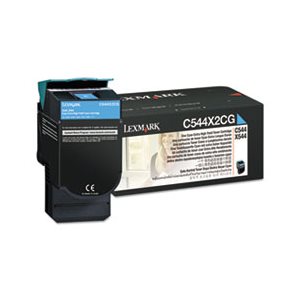 CARTRIDGE, TONER, LEXMARK, C544X2CG, Extra High-Yield, 4000 Page Yield, Cyan