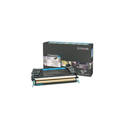 CARTRIDGE, TONER, LEXMARK, C734A1CG, Return Program, 6000 Page-Yield, Cyan