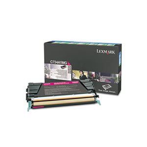 CARTRIDGE, TONER, LEXMARK, C734A1MG, Return Program, 6000 Page-Yield, Magenta