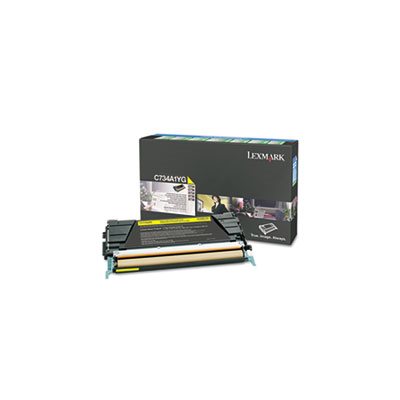 CARTRIDGE, TONER, LEXMARK, C734A1YG, Return Program, 6000 Page-Yield, Yellow