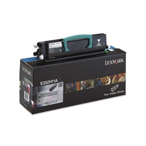 CARTRIDGE, TONER, LEXMARK, E352H11A, HIGH-YIELD, 9000 Page-Yield, Black