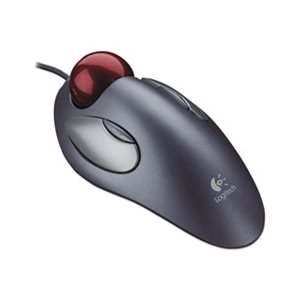 MOUSE, MARBLE, Trackman, Four-Button, Programmable, Dark Gray