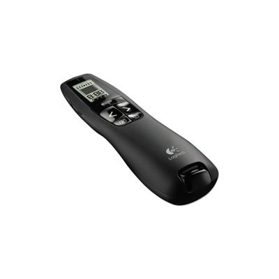 Professional Wireless Presenter, w /  Green Laser Pointer, LOGITECH R800, 100ft Projection, Black