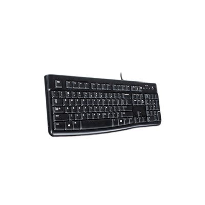 KEYBOARD, DESKTOP, ERGONOMIC, WIRED, LOGITECH K120, USB, Black