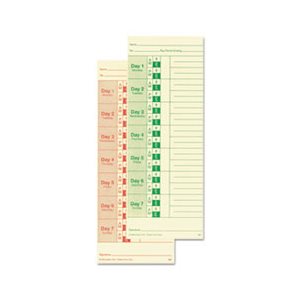 TIME CARD, Universal, Side Print, 3.5" x 9", Bi-Weekly / Weekly, 2-Sided, 100 / Pack