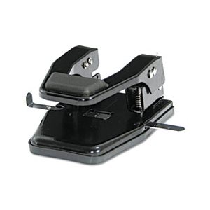 HOLE PUNCH, TWO-HOLE, 40-Sheet, Heavy-Duty, .28" Holes, Padded Handle, Black