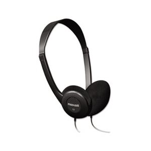 HEADPHONES, STEREO, MAXELL HP-100, LIGHTWEIGHT, Black