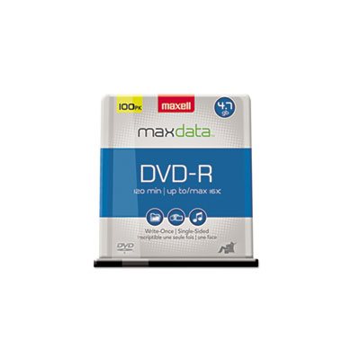 DVD-R Discs, MAXELL, 4.7GB, 16x, Spindle, Gold, 100 / Pack