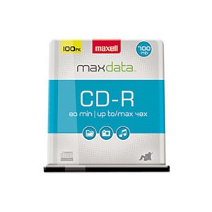 CD-R Discs, RECORDABLE, MAXELL, 700MB / 80min, 48x, Spindle, Silver, 100 / Pack