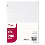 PAPER, Filler, 15lb, Wide Rule, 3 Hole, 10.5" x 8", 200 Sheets