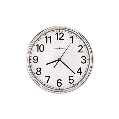 CLOCK, WALL, Hamilton, 12", Silver, 1 AA