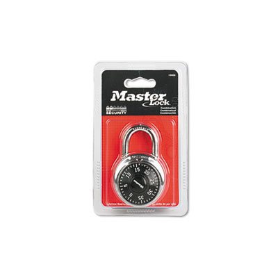 LOCK, Combination, Stainless Steel, 1.875" Wide, Black Dial