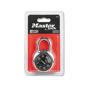 LOCK, Combination, Stainless Steel, 1.875" Wide, Black Dial