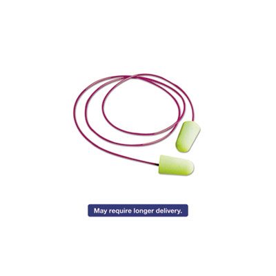 EARPLUG, Pura-Fit, Single-Use, Corded, 33NRR, Bright Green, 100 Pairs