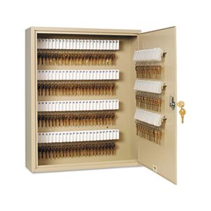 KEY CABINET, Uni-Tag, 160-Key, Steel, Sand, 16.5" x 4.875" x 20.125"