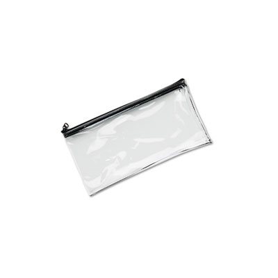 WALLET, Leatherette, Zippered, Leather-Like Vinyl, 11"w x 6"h, Clear