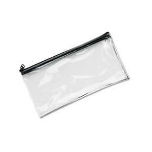 WALLET, Leatherette, Zippered, Leather-Like Vinyl, 11"w x 6"h, Clear