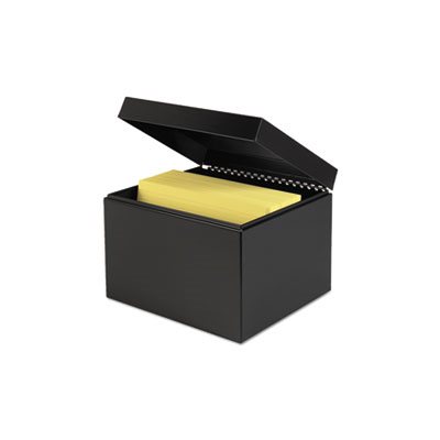 Index Card File, w /  Follow Block, 900 CAPACITY, 6" x 9" Cards, Black