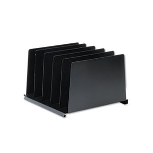 ORGANIZER, Angled, Vertical, Five-Sections, Steel, 14.5" x 9.875" x 8.75", Black