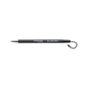 COUNTER PEN, Secure-A-Pen Replacement, Ballpoint, Antimicrobial, Black Ink, Medium