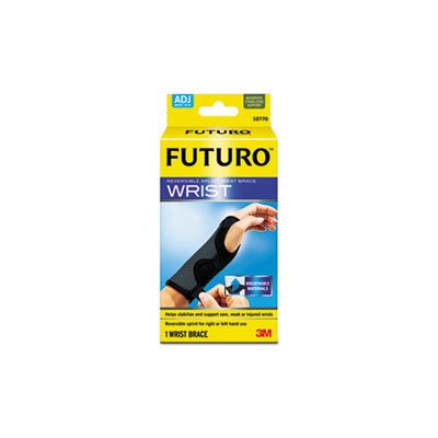 WRIST BRACE, Adjustable, Reversible, Splint, Fits Wrists 5.5"- 8.5", Black