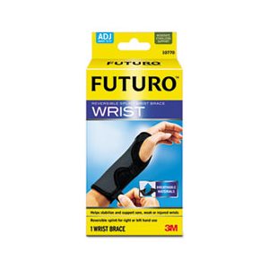 WRIST BRACE, Adjustable, Reversible, Splint, Fits Wrists 5.5"- 8.5", Black