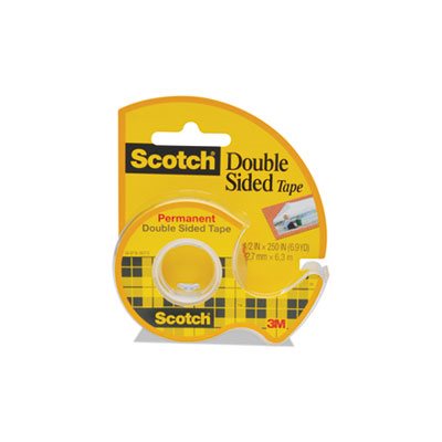 TAPE, SCOTCH 665, Double-Sided, Permanent, in Handheld Dispenser, .5" x 250", Clear