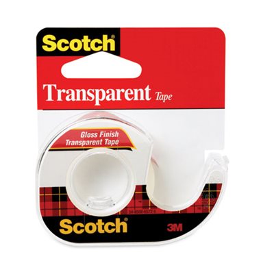 TAPE, Transparent, in Hand Dispenser, .5" x 450", 1" Core, Clear