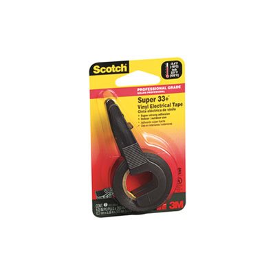 ELECTRICAL TAPE, COMMAND, Super 33+, Vinyl, w /  Dispenser, .5" x 5.5yds, Black